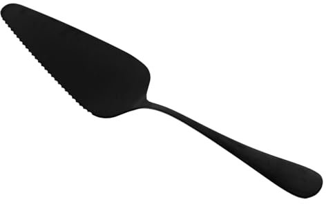 KOCKSHION Edelstahl Kuchenschaufel Mit Gezackter Kante Zum Servieren Von Kuchen Pizza Und Käse Ergonomisches Design Für Müheloses Schneiden Und Anrichten Schwarz