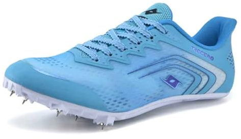 Hombres Mujeres Adolescentes Atletismo Clavos Zapatillas De Deporte, Atletismo Carrera Salto Correr Zapatos De Clavos Niños Niñas,Azul,35 EU