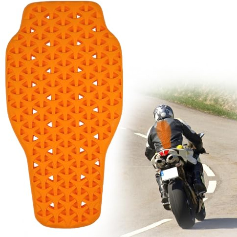 Protezioni per la schiena, rimovibili, comode e traspiranti, paraschiena certificate CE, design ergonomico, vestibilità efficace e assorbimento degli urti, unisex (42 x 23 cm, arancione)