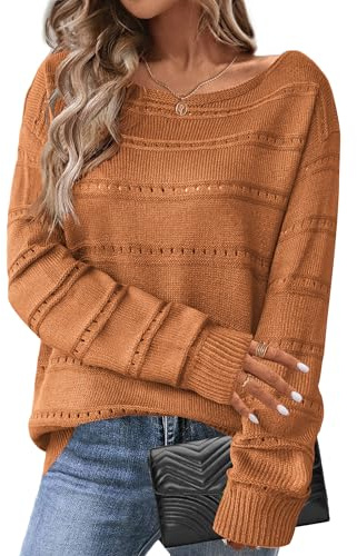 HOTOUCH Maglione da donna a maniche lunghe, per autunno e inverno, morbido, Marrone, XXL