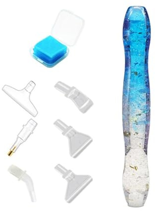 CXINLky Lot de 13 stylos de peinture diamant - Stylo avec 6 pointes de stylo et 6 adhésifs à percer, pour peinture diamant DIY, broderie, outils de nail art et techniques de peinture - 06