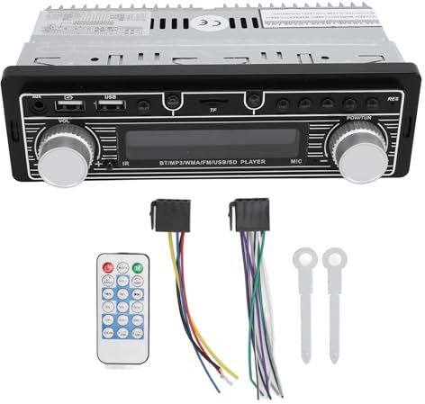 XTevu Autoradio, radio lettore MP3 Bluetooth 5.0 Dual USB compatibile con chiamate in vivavoce, display a LED retroilluminato, ricevitore audio