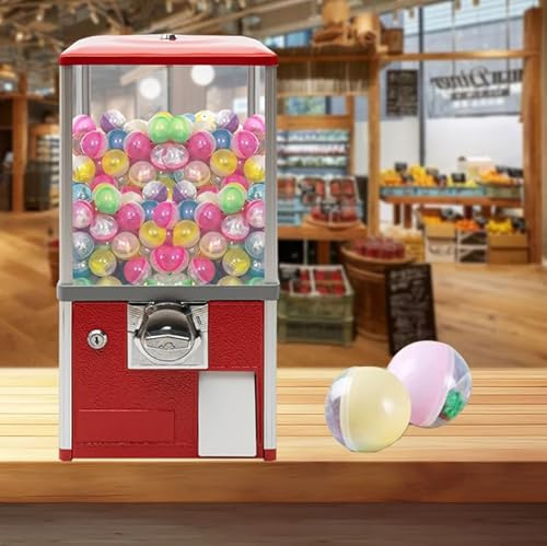 YHNNH, Candy Vending Machine Small Vending Machine Coin Operated Gum Vending Machine Prize Machine Gum Machine Christmas (Red)(Red)