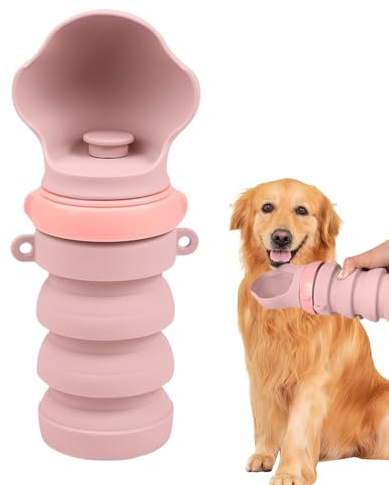 Dispensador de botellas de agua para perros, vaso plegable a prueba de fugas, cuenco de agua para cachorros, para senderismo, camping, al aire libre, caminar, playa, parque, viajes por carretera