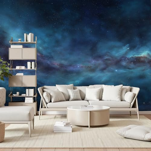 Gaqinhh Fantaisie Ciel Étoilé Papier Peint Panoramique, Universum Nebel Galaxis Papier Peint Intissé, Tapisserie Murale Cuisine Salle de Bain, Décoration Murale Chambre, 150 x 105 cm