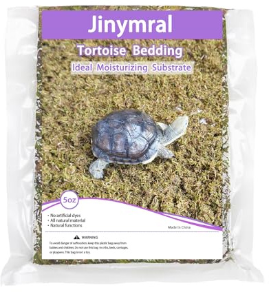 Jinymral Tortoise Substrate 160g, Moisturising Terrarium Bedding for Turtles & Tortoises – Humidity Control Habitat Soil, Natural Reptile Substrate for Indoor Tanks, Easy to Use