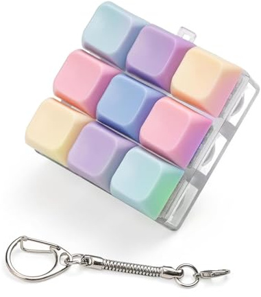 9 Key Keyboard Fidget Clicker,Tactile Desk Accessory,Key Press Toy | Fidget Toys for Adults,Colorful Design Keyboard Fidget Toy,Stress Relief Decompression Desk Toy for Home Office Portab