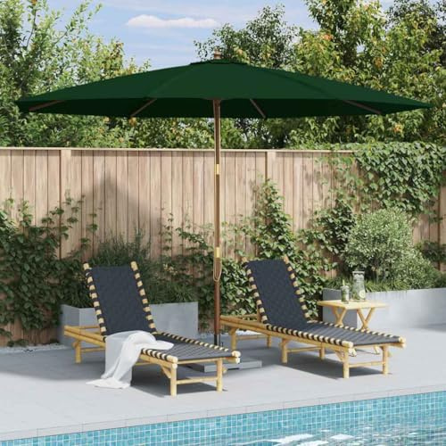 Solivagant Parasol d'extérieur avec mat en Bois 350 cm Anthracite,(9.05 KG)