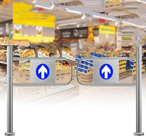 Cancello a battente automatico for ingressi di supermercati, cancello di sicurezza a battente in metallo resistente, ingresso a chiusura automatica for banchi cassa, porta di accesso(120cm/47.2in)