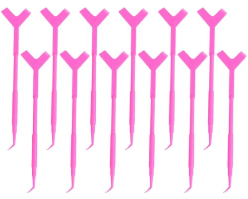 ABOOFAN Set 12 Pezzi Pettinino Ciglia a Forma di Y in Materiale Plastico, Riutilizzabile e Facile da Pulire, per Permanente e Laminazione delle Ciglia