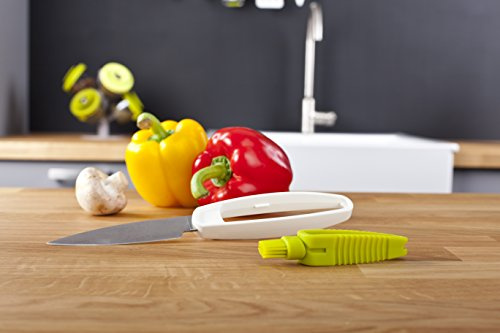 Tomorrow's Kitchen 4662660 Couteau/brosse à légume en Acier Inoxydable Blanc/Vert 25 x 10 x 10 cm