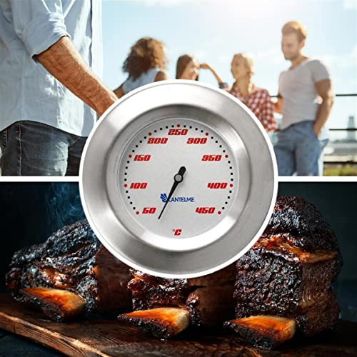 Lantelme Grill Termometro 450 gradi in acciaio inox per l'installazione in Grill Smoker Grill Trolley analogico bimetallico BBQ Accessori Grill 5122