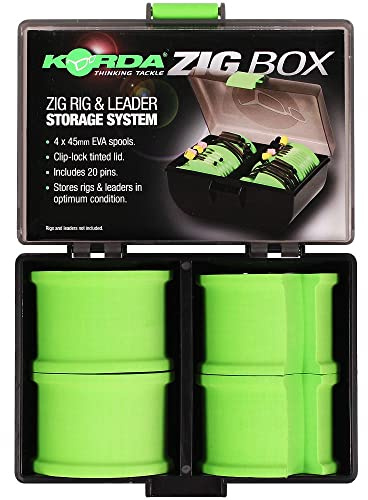Korda Zig Box, Vorfachbox für Karpfenrigs, mit 4 EVA-Spulen, Schlagfest