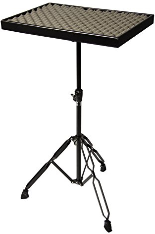 Fame Percussion Tisch, Doppelstrebig, 3-Beinige Basis, 40x55cm, Ausziehbar 69-100cm, Rutschfeste Gummifüße, Schwarz, Modell