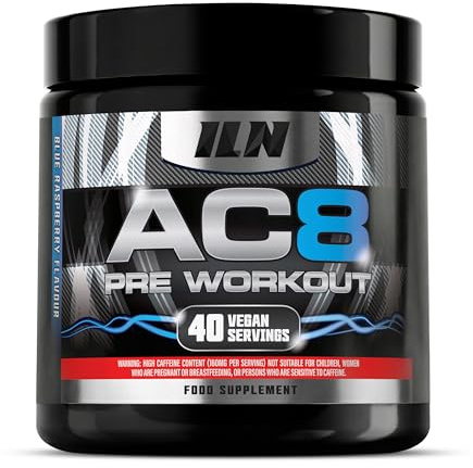 AC8 Pre-Workout Pulver Blue Raspberry - Preworkout Booster Drink mit Kreatin und Koffein - 6.660 mg Aktive je Portion - 360 g