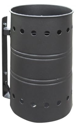 ANDRYS Cestino Porta Rifiuti da Esterno Appendibile con Staffa - Acciaio Zincato, 26 x 26 x 42 cm, Colore Nero