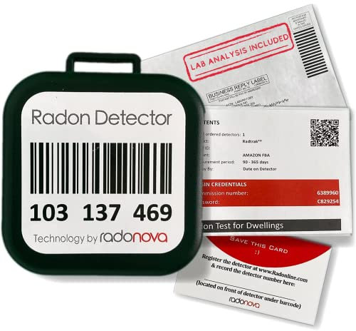 Radonova Radtrak³ Radon Detector for Home - Long Term (90 Days to 1 Year) Radon Test Kit for Home - Reliable Accurate Readings - Radon Test Kit Lab Analysis Included - 1 Detector