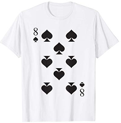 Spielkarte Pik 8 Kartenspiel Karneval Fasching Kostüm T-Shirt