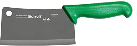 Starrett Chef's Cleaver Knife - BKG509-6 Wide Rectangular 6 (150mm) Professional Kitchen Knife Blade - Green Handle Ultra Sharp Vegetable & Meat Butcher Cleaver