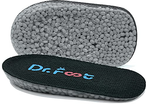 Dr. Foot's Height Increase Insoles, Heel Cushion Inserts, Heel Lift Inserts for Leg Length Discrepancies (0.6 Height, Black)