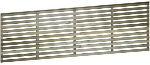 Premier Vogue 6x2ft (W: 6ft x H: 2ft) Contemporary Horizontal Slatted Capped Trellis Venetian Style Garden Panel Fence Topper/Wall Art/Pergola/Divider Width 1828mm x Height: 631mm