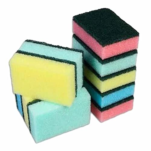 Sponges Washing Up Dish Cleaning Scourer Scrubber Pad Non-Scratch Heavy Duty Abrasive Sponge Cleaner Dishes Pots Scrubbing Pan Catering Kitchen Bathroom Household Tools 10 Pcs