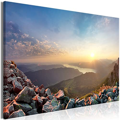 murando - Akustikbild Gebirge Bilder Akustikschaum Hochleistungsschallabsorber Schallschutz Leinwand 1 tlg Wandbild Raumakustik Schalldämmung Natur Landschaft Panorama b-C-10267-b-a