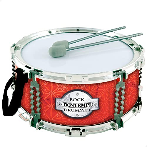 BONTEMPI 46951 - Tambor infantil de juguete con baquetas y correa / Cintas regulables, sonido realista / Tambor de juguete para niños / Instrumentos musicales infantiles