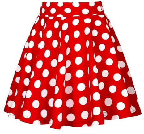 Sprinlot Damen Vintage Rock, 1950er Jahre A Linie Faltenrock, M-Größe Ausgestellt Rocks, Mini Skater Rock, Polka Dot kurzer Rocks, Swing Rock Partyrock für Fasching Halloween Karneval Party C3