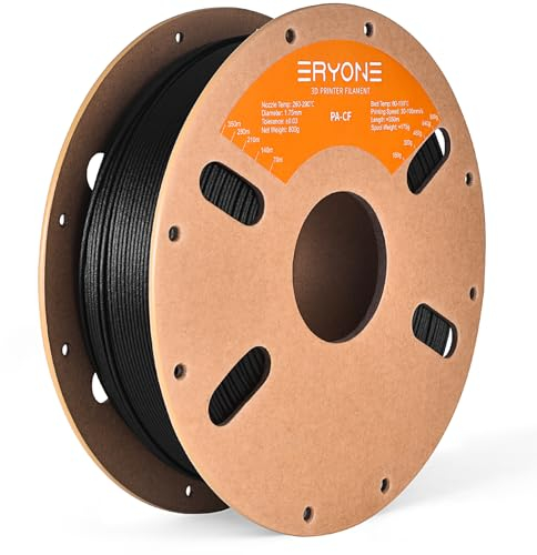 ERYONE Carbon Fiber Filament 1.75mm +/- 0.03mm, 3D Printing Filament, Fit Most FDM Printer, Nylon PA12 CF Black, 800g Spool