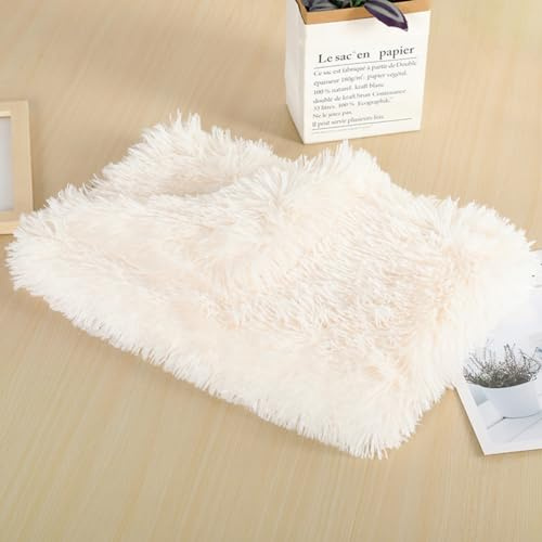 ZHULONGRUSHUI Couverture lavable en fourrure végétalienne à poils longs pour chien et chat de petite, moyenne et grande taille (blanc)