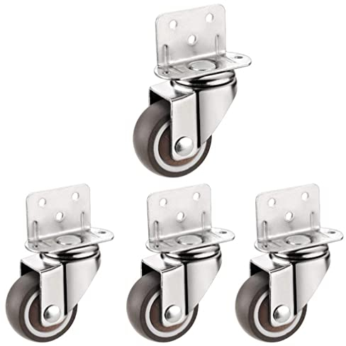 Schwerlastrollen 4x Möbelrollen, Lenkrollen mit Bremse, 360° drehbare Räder, Lenkrollen, mit L-förmigem Spindelstock, Gummirollen, geeignet for Möbel, Blumenständer, Kinderbetten (Color : Universal,