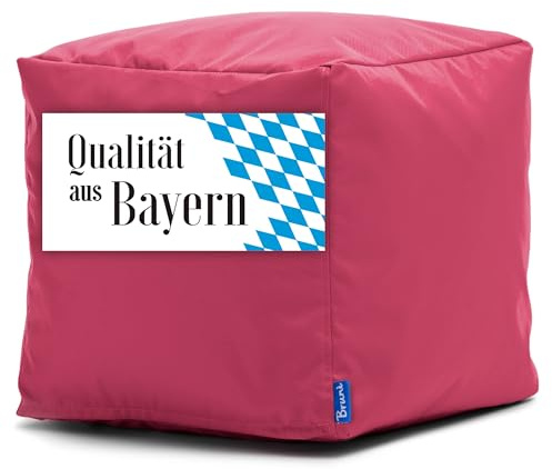Bruni Sittkub Cubo i rosa – 40 x 40 cm sittpall från Tyskland, inomhus- och utomhussittkub, fotpall och golvkudde