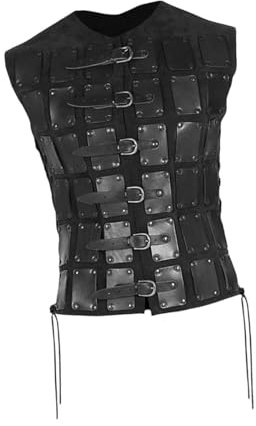 rockible Brustpanzer Samurai Rüstung Schutz Mittelalter Gothic mit Schnallen Ritterkostüm Kostüm Rüstung für Rollenspiel Piratenparty, Schwarz