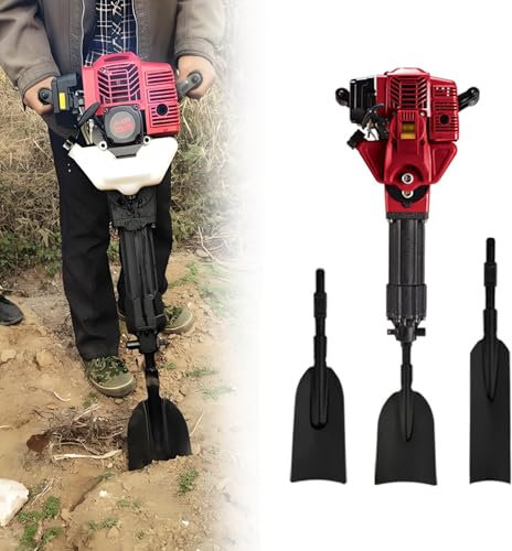 YSFHYAN Powered Garden Tree Digger,Engine Portable Excavator,Handheld Trencher Digger Machine,Equipped with Wide,Medium,and Long Shovels,for Digging Trees and Cutting Roots