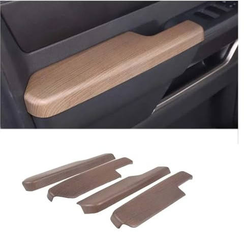 SSNAWBA Compatible With 2022-23 Toyota Tundra Compatible With Sequoia ABS Pear Wood Grain Car Door Elbow Rest Decorative Cover Sticker Car Interior Accessories Interior accessories