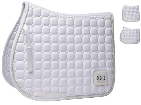 NETPROSHOP Turnier Schabracke Stockholm Dressur oder VS Weiss Gr. Pony oder Full mit Sichtfenster für Startnummer, Groesse:Pony, Farbe:Vielseitigkeit