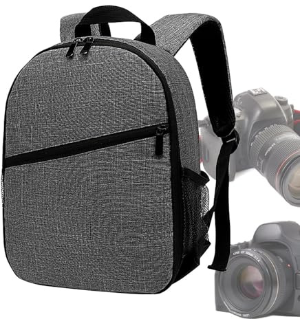Kameraväska – ryggsäck, nylonfotograferings-fodral, vadderade axelremmar | Stor minnesdesign med vattentätt skal för DSLR, SLR, spegelfria kameror, blixtar och linser, perfekt för drivning i