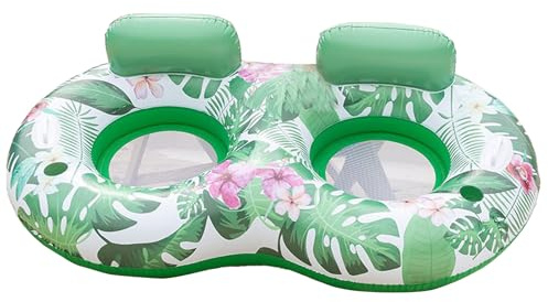 Galleggiante gonfiabile per piscina – Lettino gonfiabile in PVC – Isola galleggiante multifunzionale per parco divertimenti viaggi e giardino