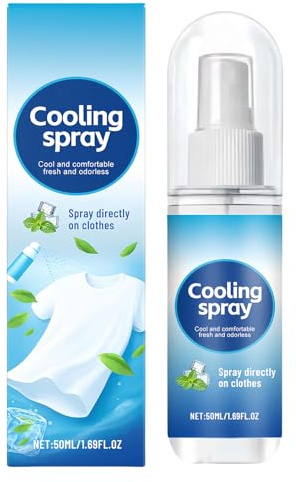 Spray Rinfrescante Corpo Mentolo | Spray Refrigerante Estate | Raffreddamento Istantaneo, Cool Per L'estate Per Esterni, Vestiti, Prevenzione, 50ml