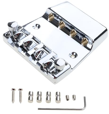 4-saitiger E-Bass-Steg, Vintage-Stil, fester Bassgitarren-Steg, verstellbare Bassgitarrensättel, Steg, Gitarrenzubehör, Teile für Musikinstrumente