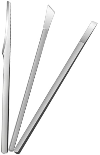 TOVINANNA Set Profesional de Pedicura 3 Cuchillos de Acero Inoxidable para Eliminar Tejido Muerto y Uñas Encarnadas en Color Plata