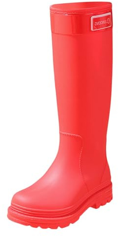 Botas de agua unisex para mujer y hombre, botas de lluvia altas, impermeables, antideslizantes, de goma, botas de lluvia de alta pantorrilla, botas de jardín, suela gruesa, botas para festivales