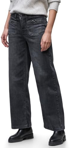 Street One 3717181 Jeans de Pierna Ancha, Gris Acero Lavado, 33 W x 30 l Mujer
