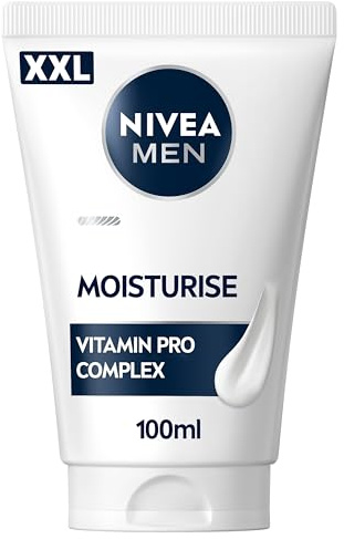 NIVEA MEN Sensitive Facial Moisturiser XXL (100ml), 24H Hydration Moisturiser for Men, Hydrating Face Cream for Sensitive Skin with Chamomile Extract
