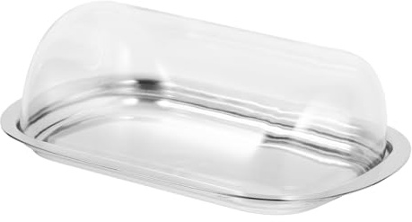 ULTECHNOVO Caja De Mantequilla De Acero Inoxidable Mantequillera Con Tapa Transparente Recipiente Para Mantequilla Para Cocina y Mesa De Comedor