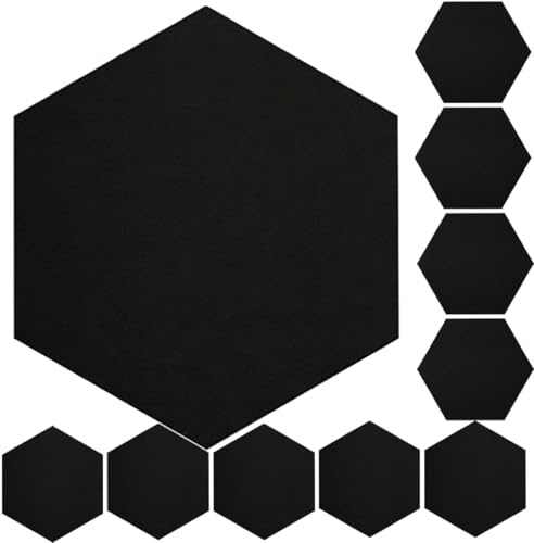 MAGICLULU 12 Pièces Panneaux Acoustiques Hexagonaux Feutre Autocollants Isolation Phonique Murale Décor Mural et Protection le Bruit pour Bureau et Chambre