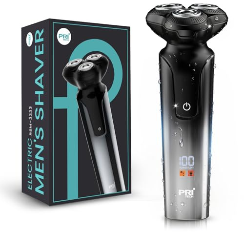 PRITECH Electric Razor for Men, Rechargeable Electric Shavers for Men Waterproof Wet & Dry Use Beard Trimmer Fast Charging USBC