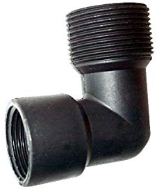metabo Winkelanschluss 1'' - 1 x 1 Zoll IG / 1¼ Zoll AG, 90° Adapter für Tauchpumpen, Schnellkupplungen sowie Ablauf‑, Saug‑ & Gartenschläuche - Robuster Anschluss für Pumpen‑ und Bewässerungssysteme