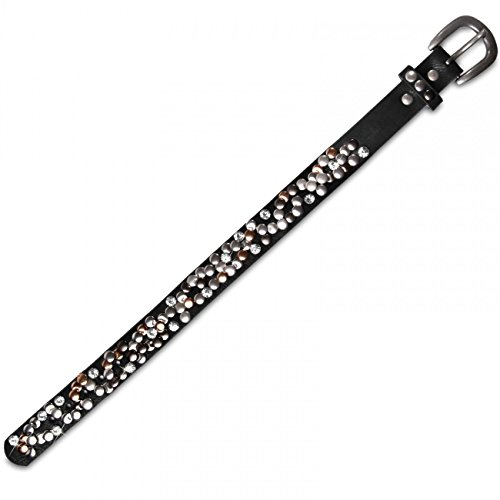 Caspar STB013 Damen Vintage Stiefelband/Stiefelschmuck mit Strass und Nieten, Farbe:schwarz